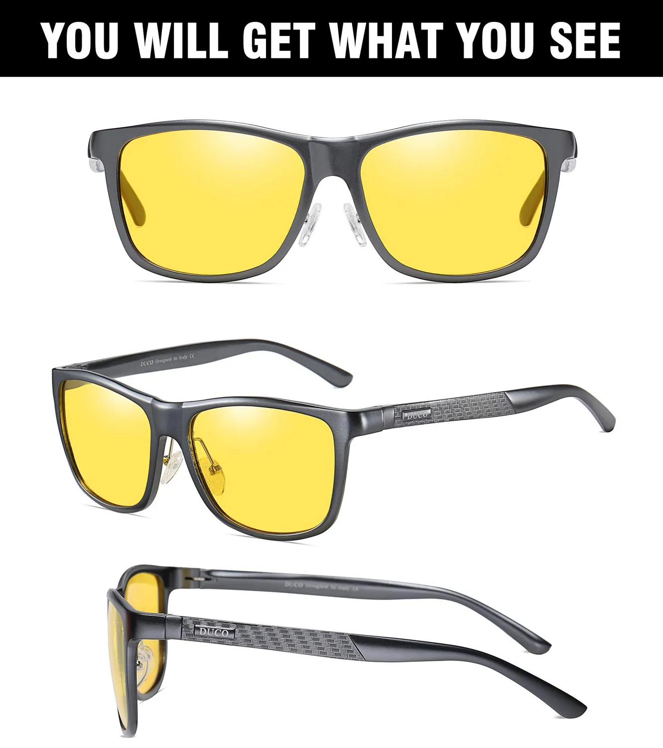 DUCO 8200Y Nachtfahrbrille gelb polarisiert