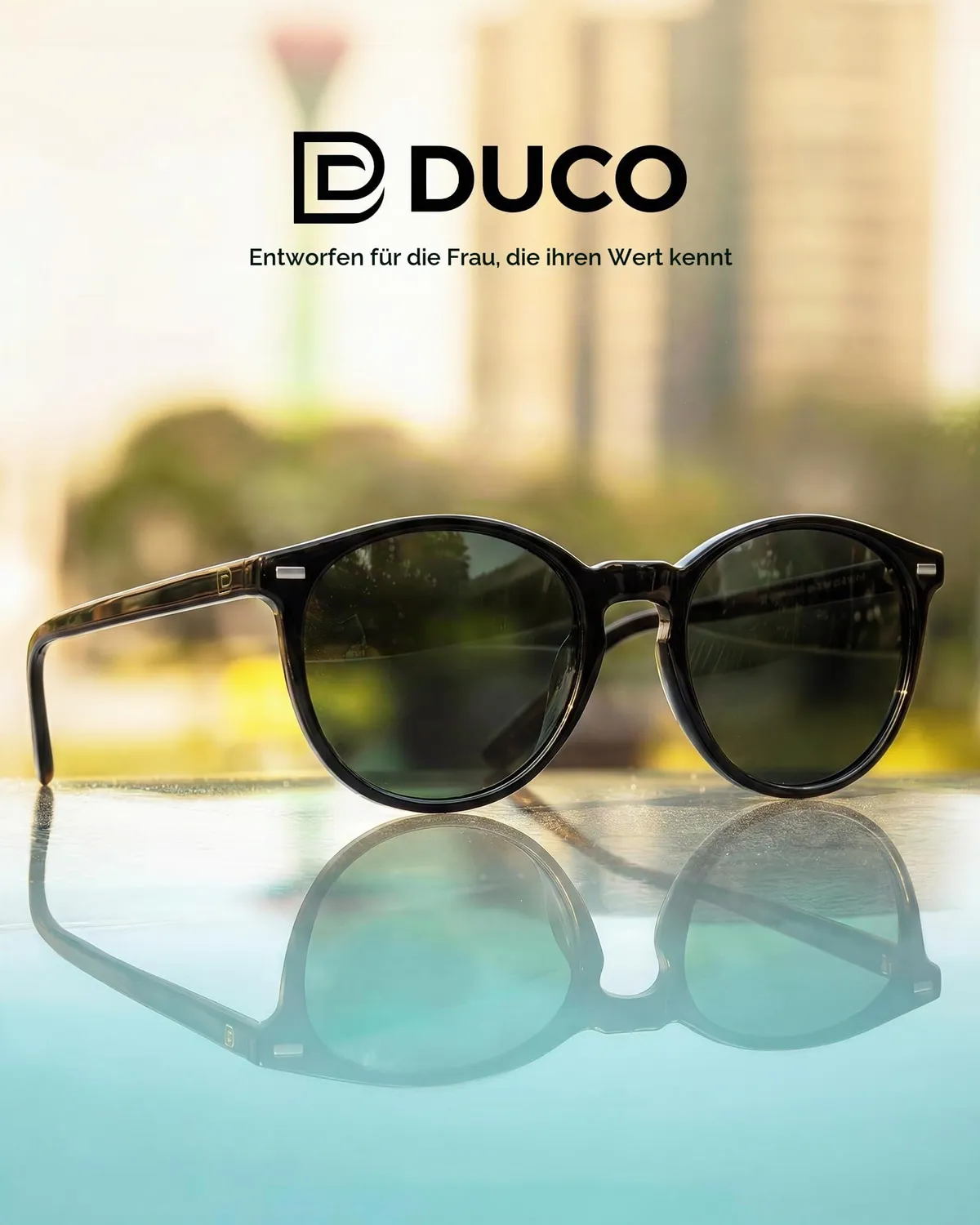 DUCO 1230 Damen Sonnenbrille Schwarz polarisiert