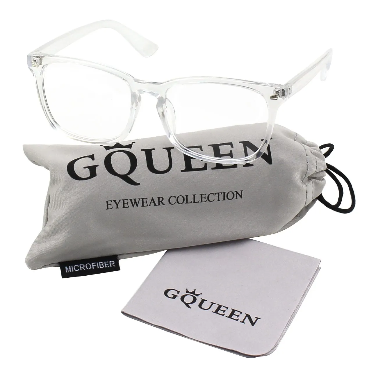 GQUEEN PE2 Hornbrille Transparent ohne Stärke