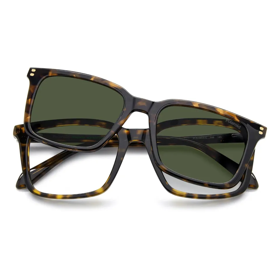 Polaroid PLD D604/C Brille havana eckig mit clip-on