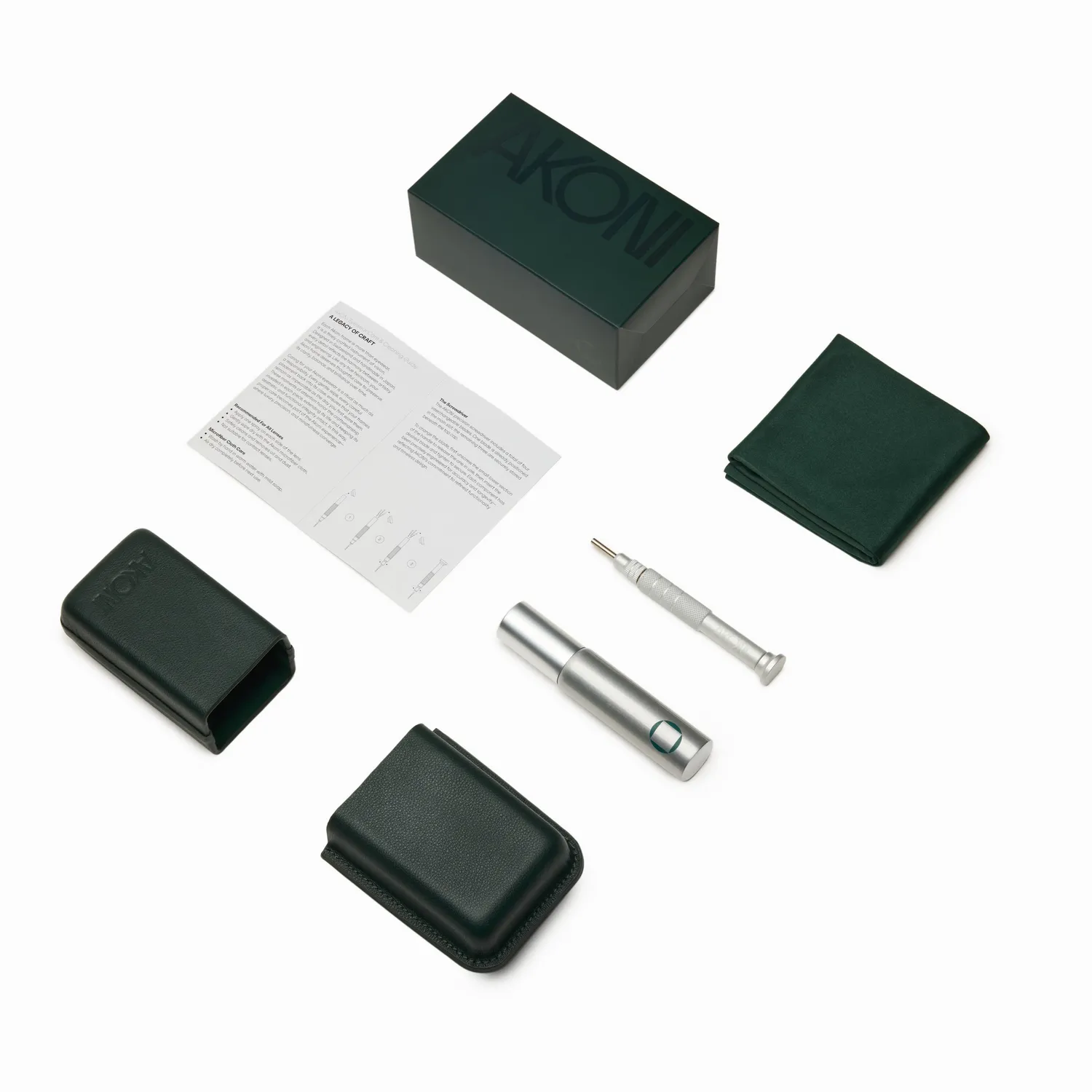 Akoni Performance Kit Brillenpflegeset mit Lederetui