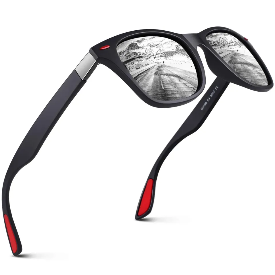 GQUEEN Sonnenbrille polarisiert TR90 mattschwarz-silber