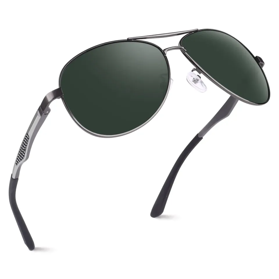 GQUEEN Pilotenbrille polarisiert grau-grün UV400