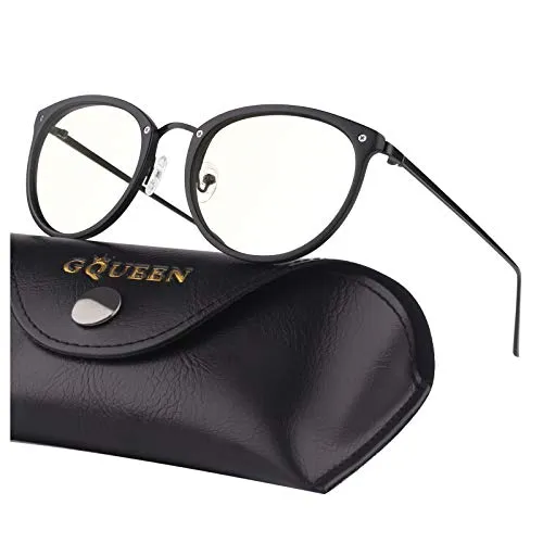 GQUEEN Runde Blaulichtfilter Brille Übergröße amber
