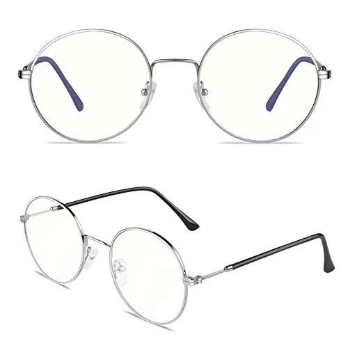 GQUEEN GQ40 Blaulichtfilter Brille rund ohne Stärke