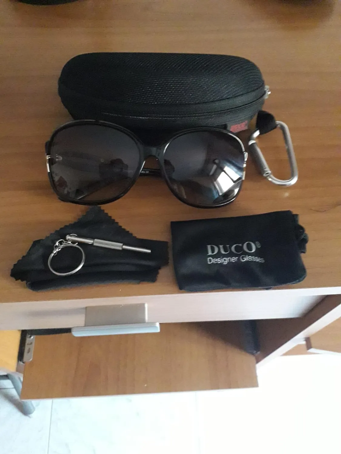 DUCO 2229 Vintage Sonnenbrille rund polarisiert Damen