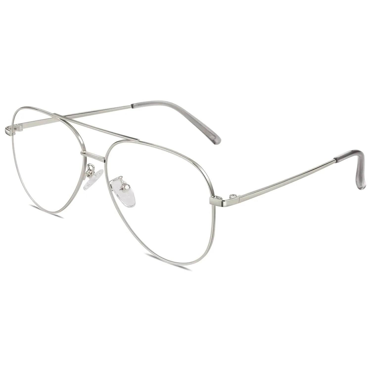 GQUEEN Pilot Brille ohne Stärke 2 Schwarz UV400