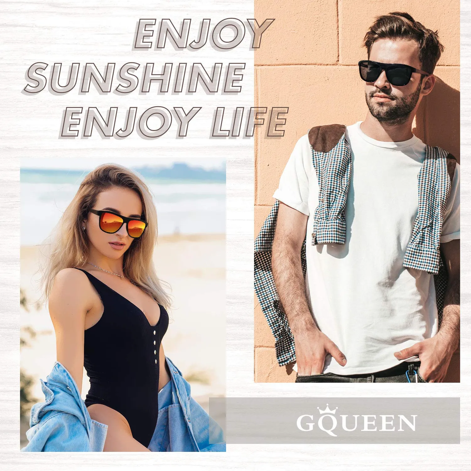 GQUEEN MOS07 Holz Sonnenbrille polarisiert UV400