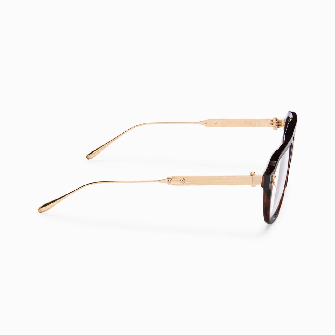 Akoni Etere Argo Brille Havana Universal Fit Metall