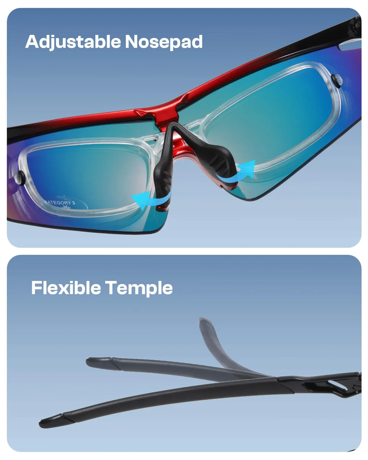 DUCO 0022 Fahrradbrille polarisiert rot
