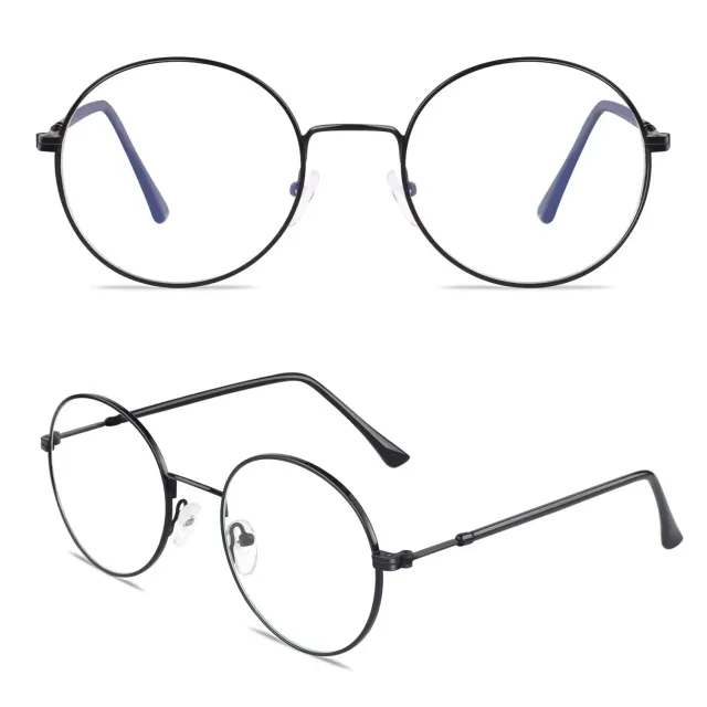 GQUEEN GQ40 Blaulichtfilter Brille rund ohne Stärke