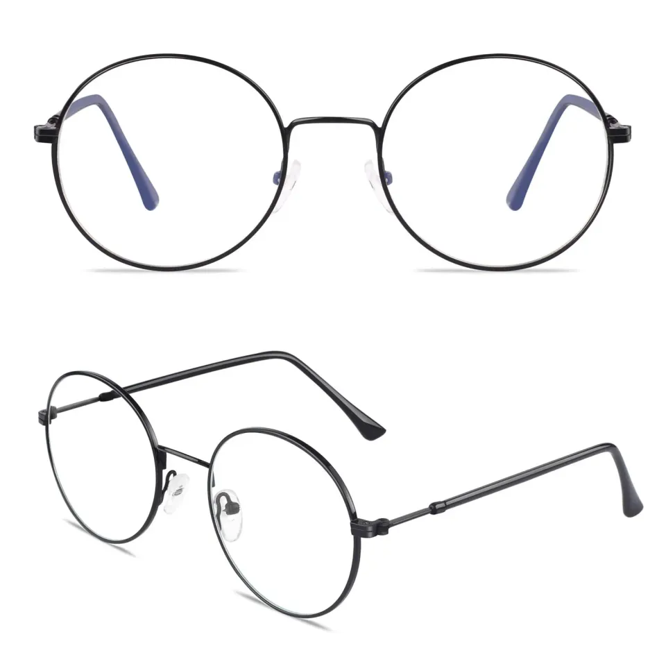 GQUEEN GQ40 Blaulichtfilter Brille rund ohne Stärke