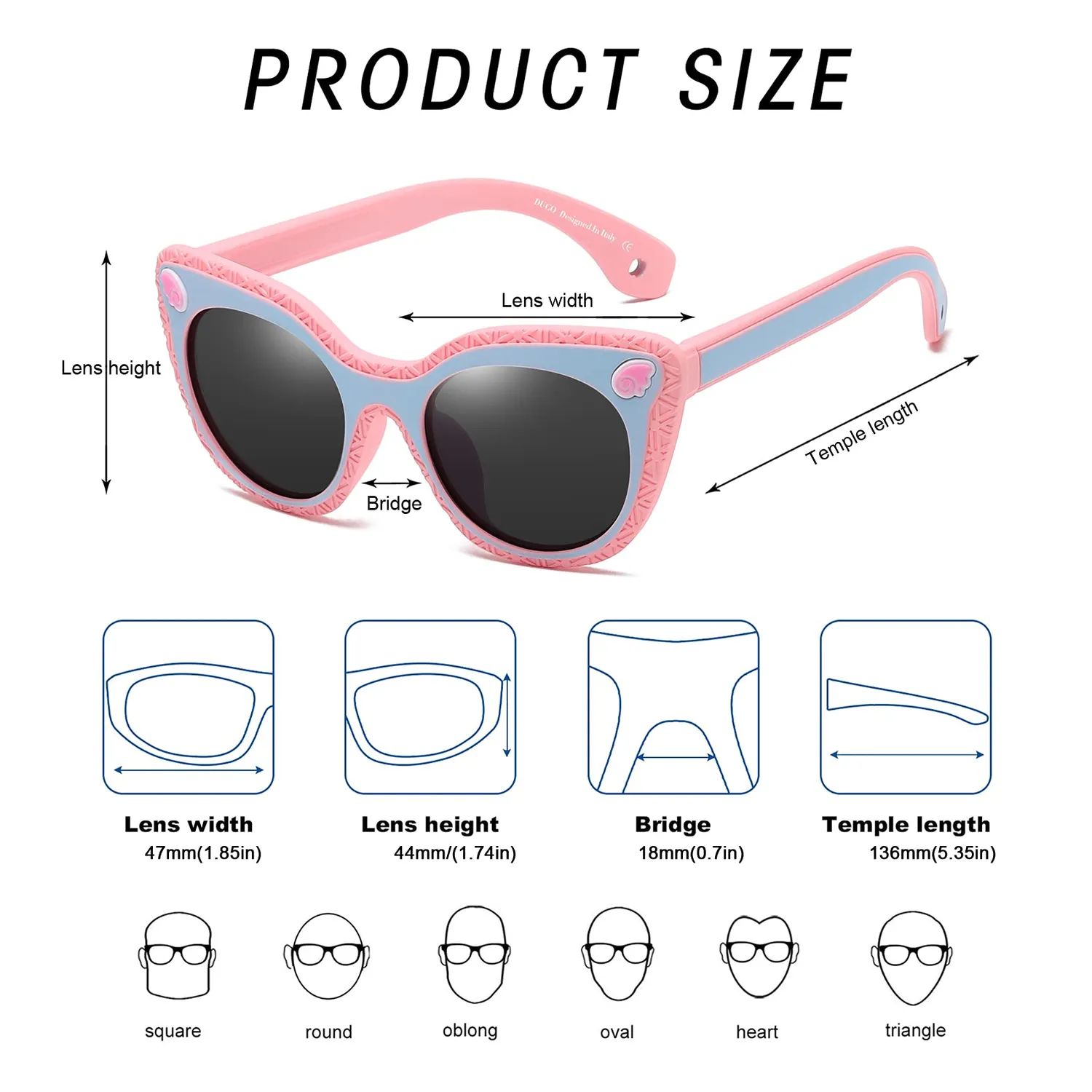 DUCO Kids Sport Sonnenbrille polarisiert 6-12 Jahre