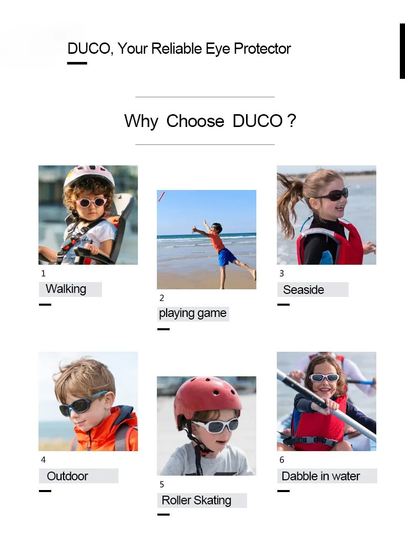 DUCO K011 Kinder Sonnenbrille polarisiert flexibel