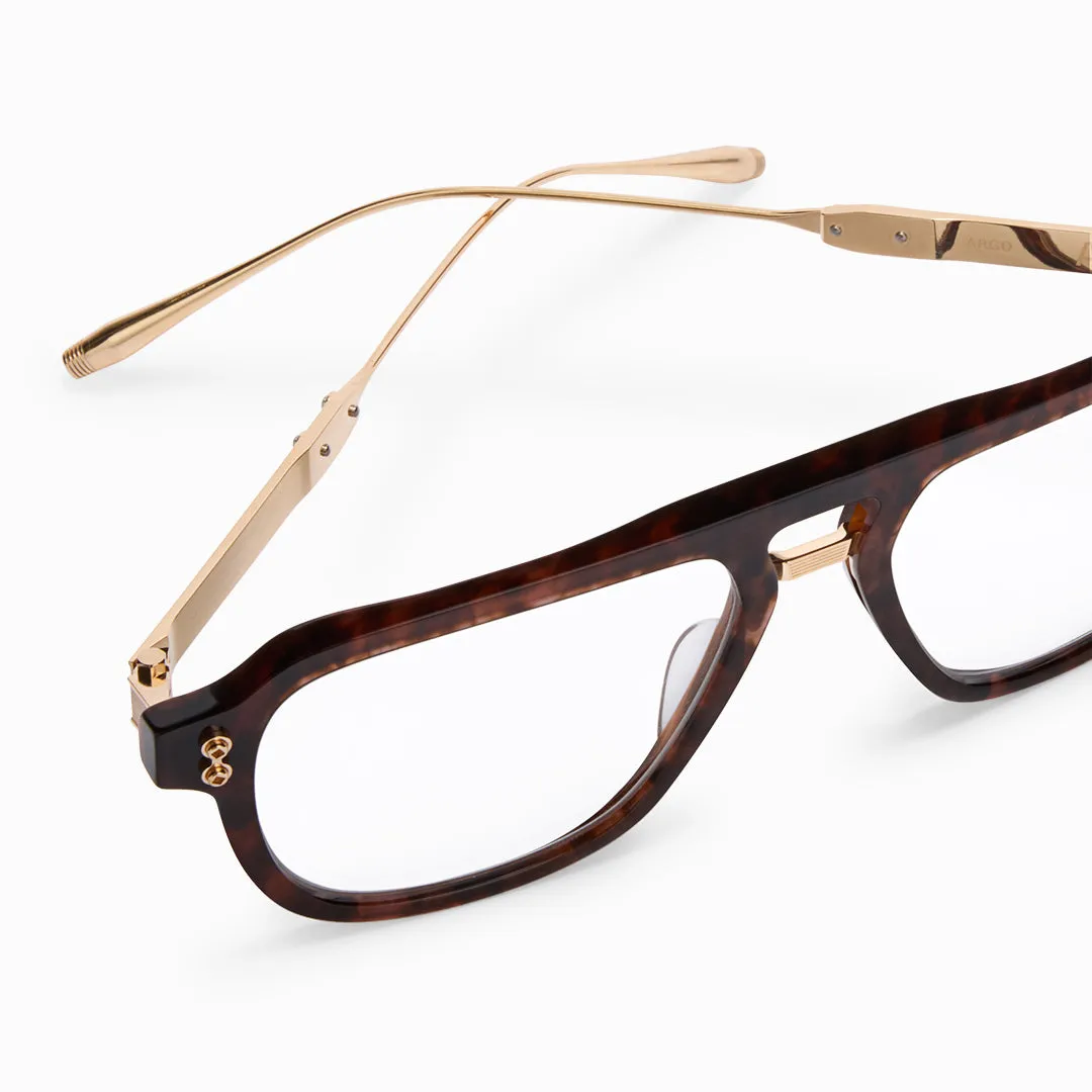 Akoni Etere Argo Brille Havana Universal Fit Metall