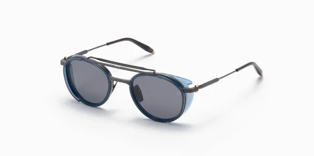 Akoni Horizon Skymapper Sonnenbrille Brushed Black rund