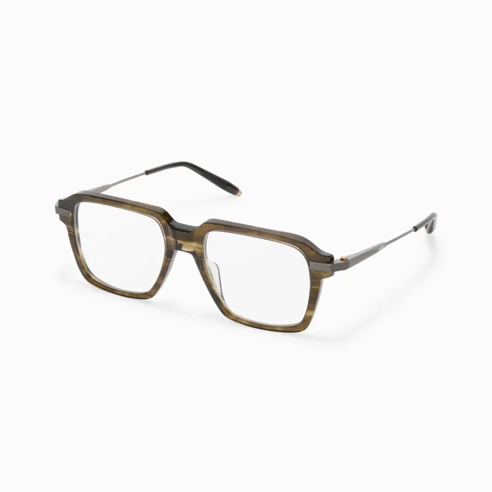 Akoni Vera Etere Brille Green Swirl Eckig Unisex Acetat
