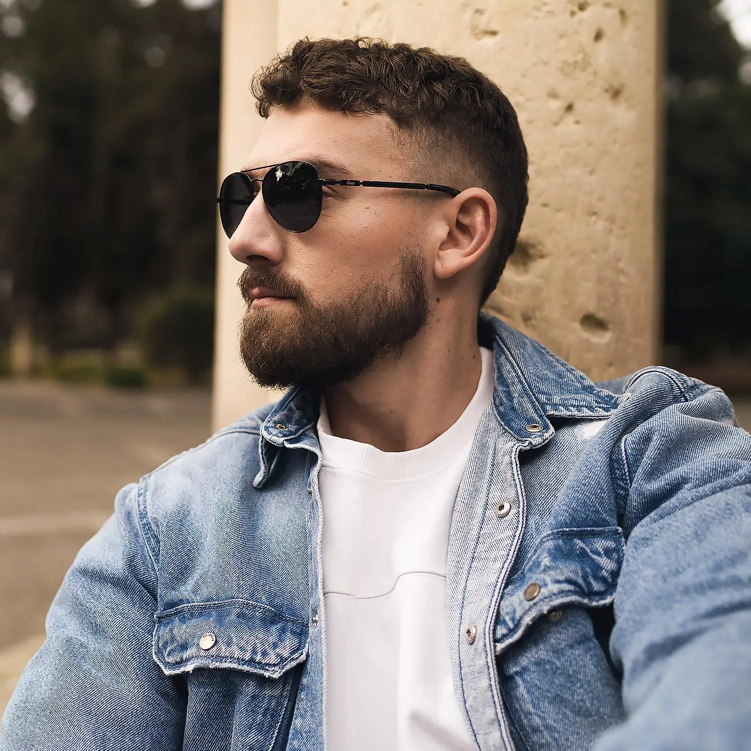 DUCO 3025K Pilotenbrille Schwarz Grau polarisiert