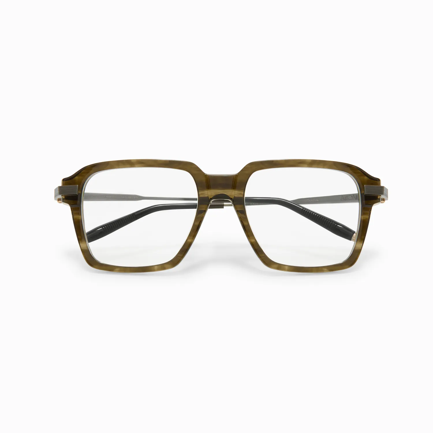 Akoni Vera Etere Brille Green Swirl Eckig Unisex Acetat