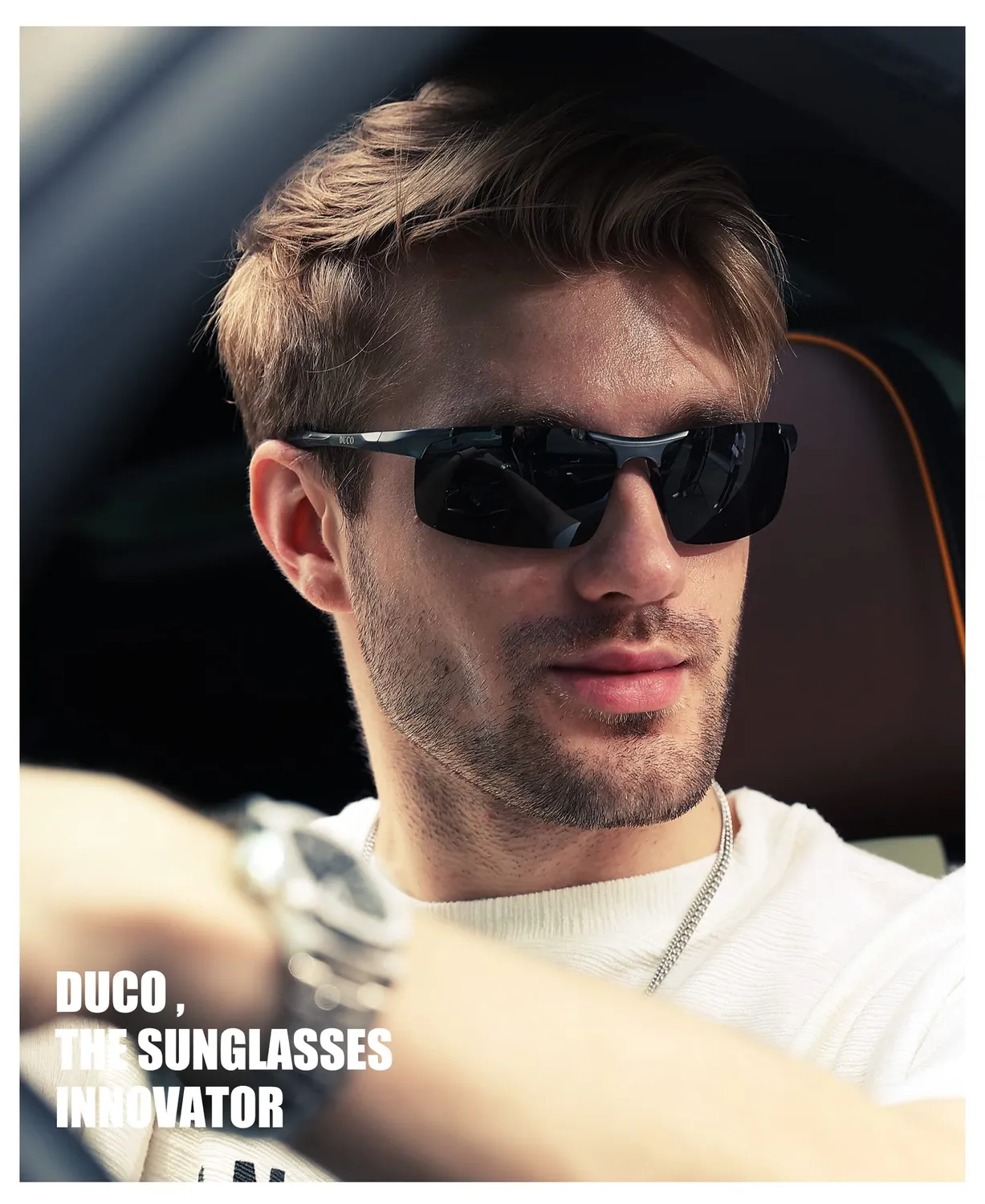 DUCO 8177S Herren Sportbrille polarisiert Grau