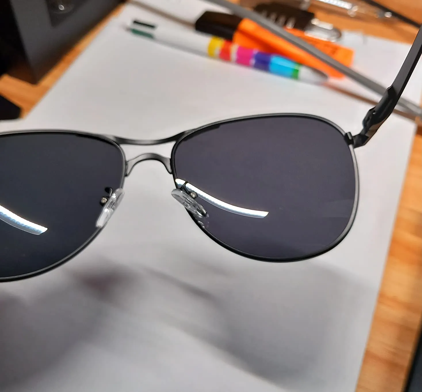 GQUEEN Piloten Sonnenbrille schwarz polarisiert UV400