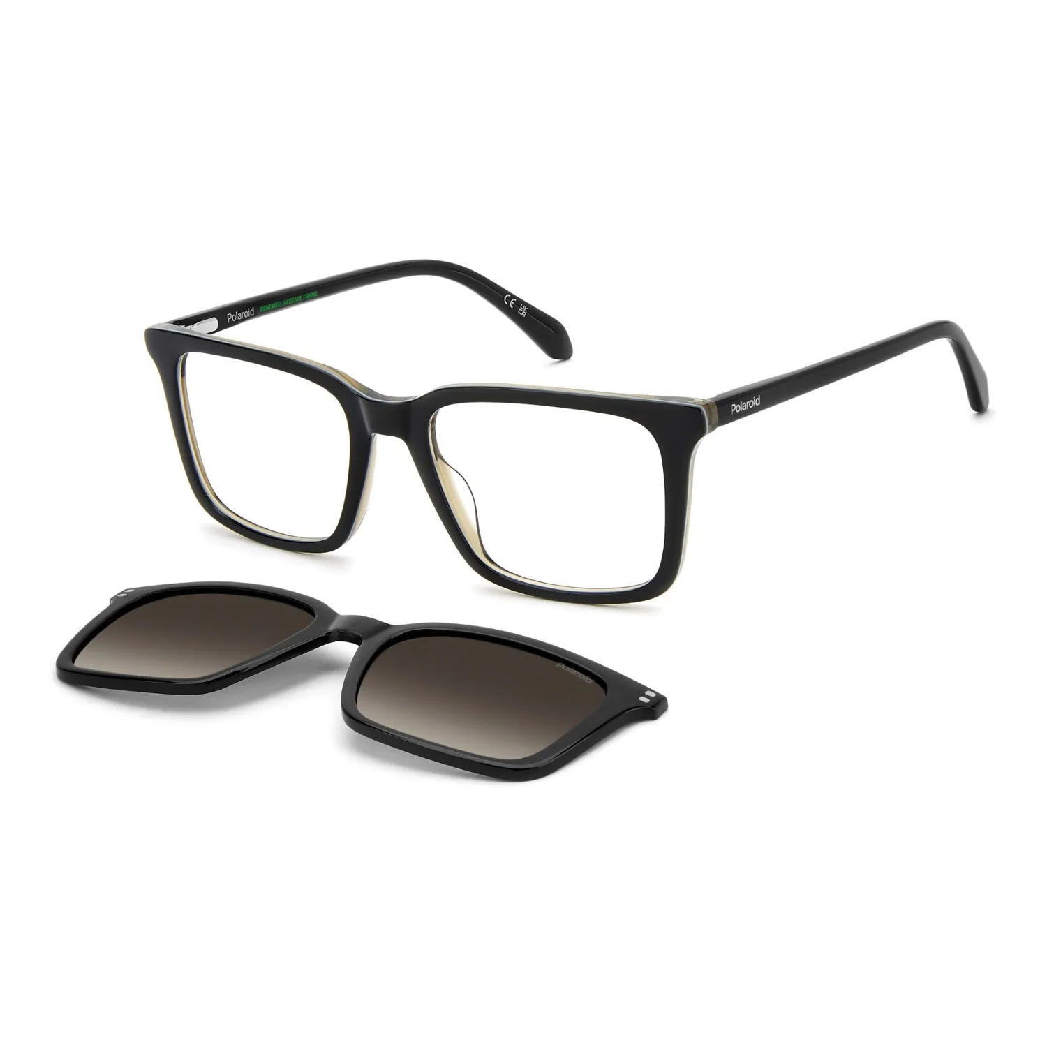 Polaroid PLD D604/C Brille havana eckig mit clip-on