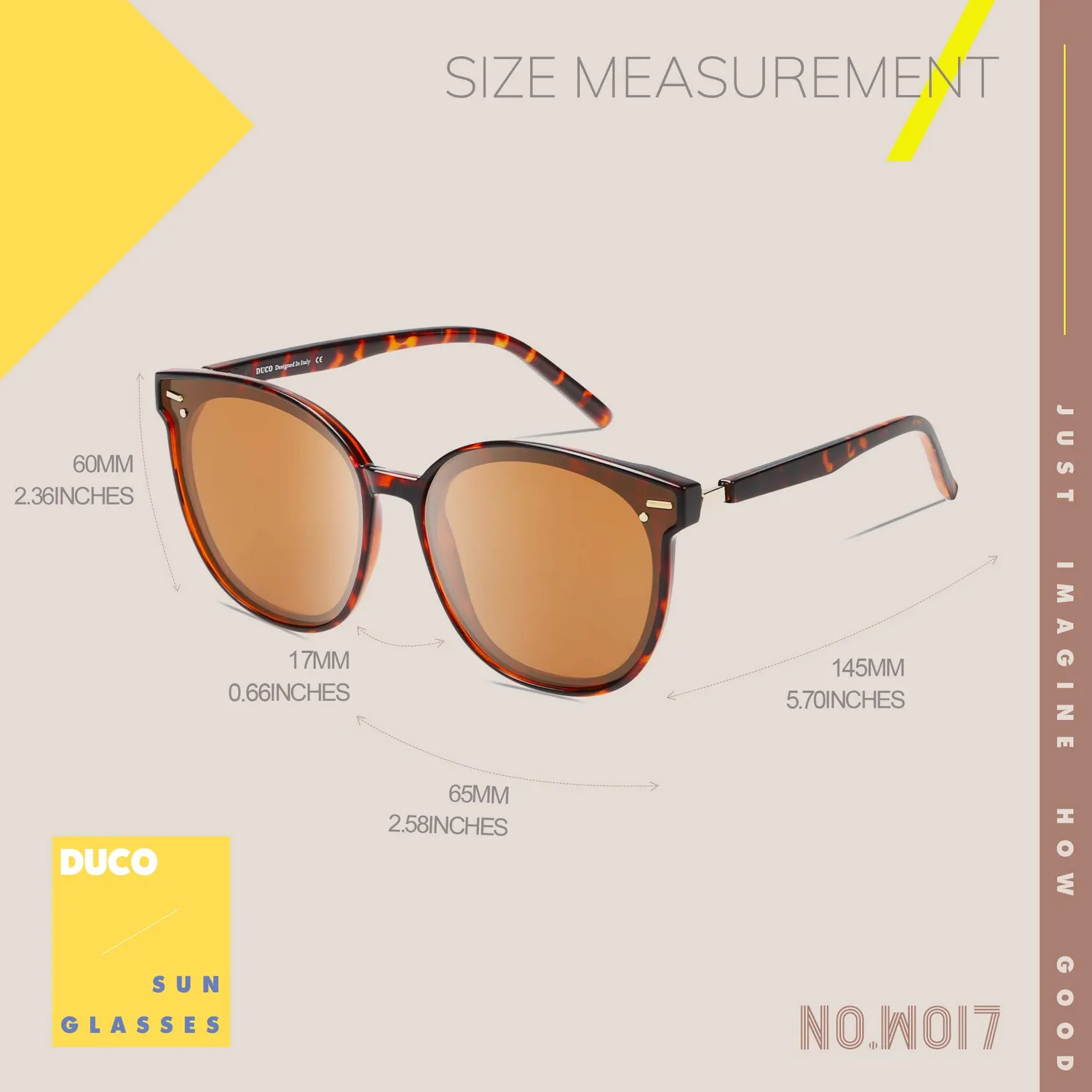 DUCO W017 Sonnenbrille Damen polarisiert übergroß