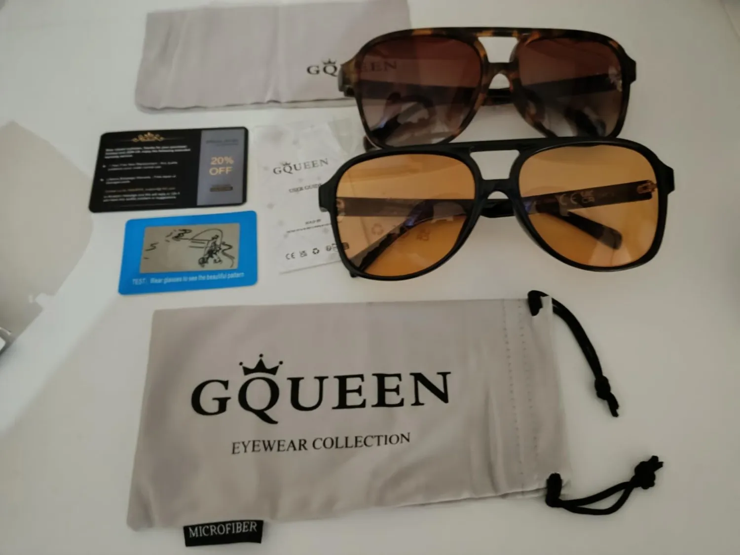 GQUEEN Retro Piloten Sonnenbrille polarisiert UV400