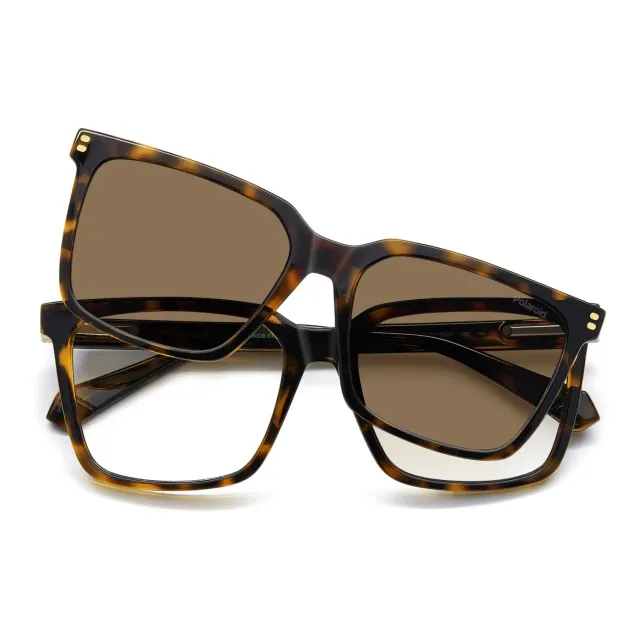 Polaroid PLD D556/C Brille Havana Clip-on polarisiert