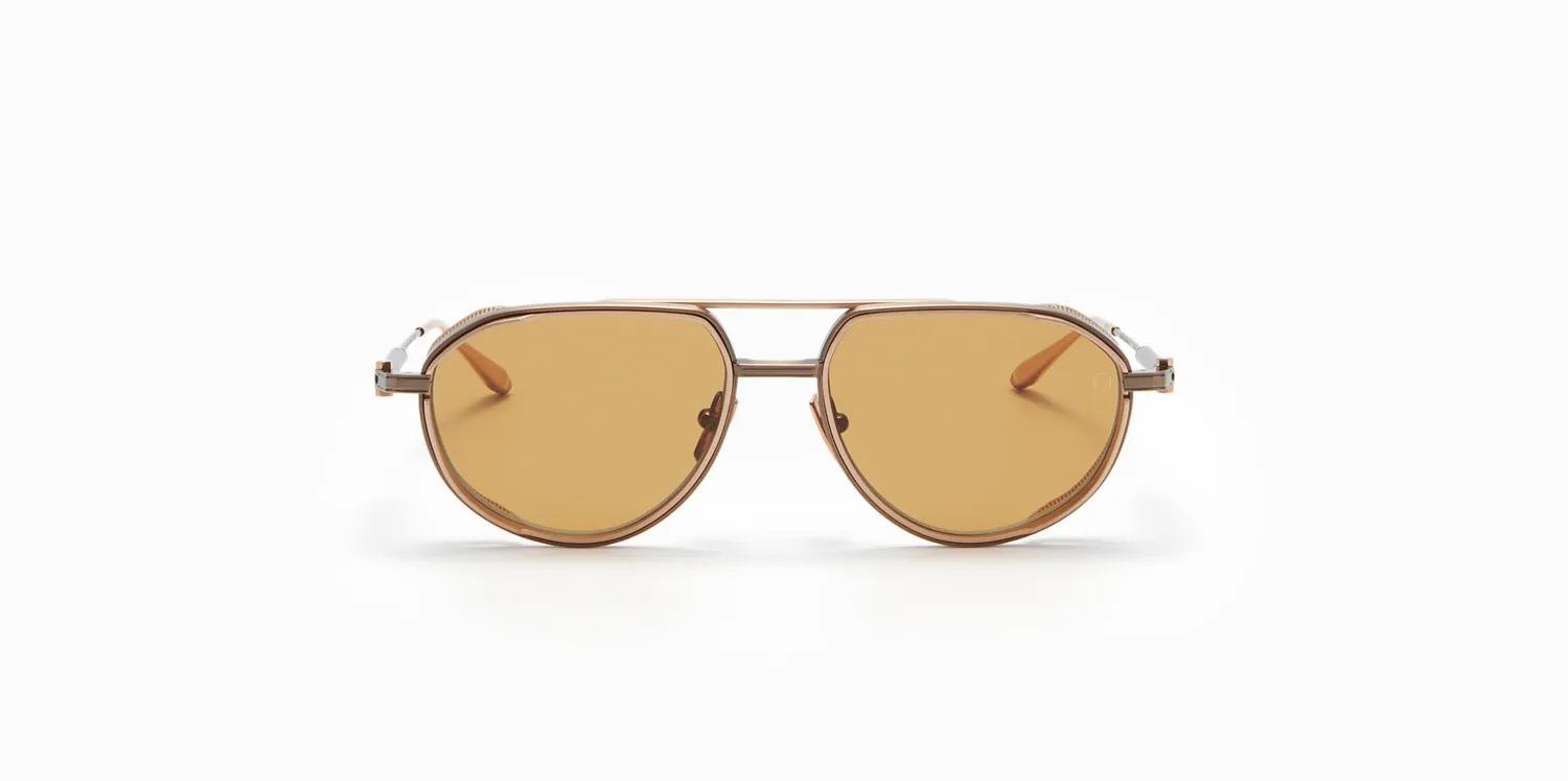 Akoni Horizon Skyracer Sonnenbrille Antiqued White Gold Titan