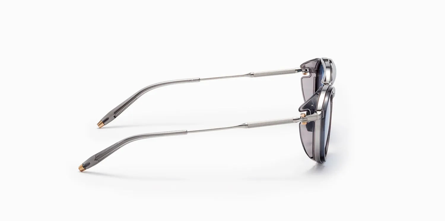 Akoni Skymapper Sonnenbrille Brushed Palladium rund