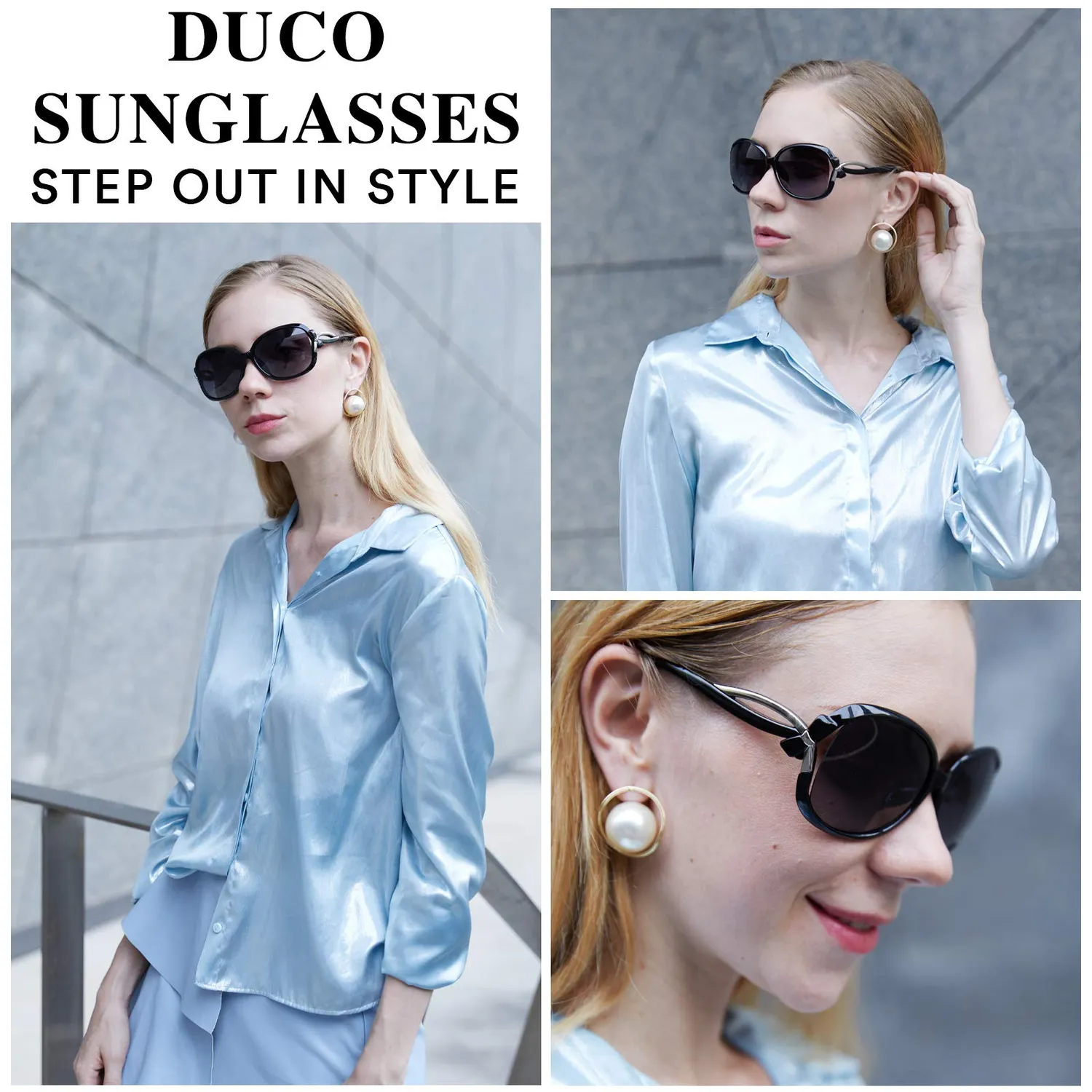 DUCO 2229 Vintage Sonnenbrille rund polarisiert Damen