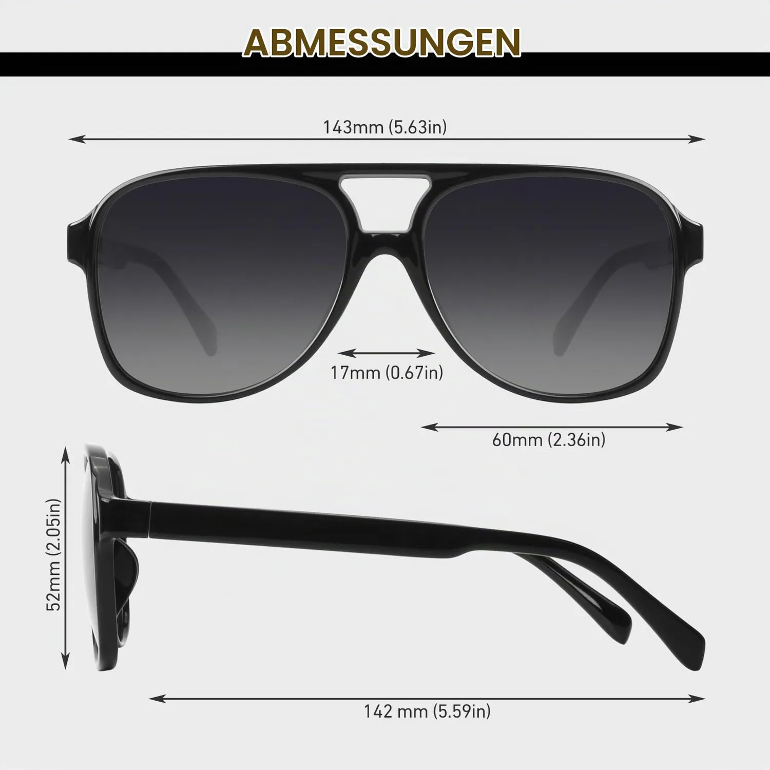 GQUEEN Retro 70s Piloten Sonnenbrille 2er Set