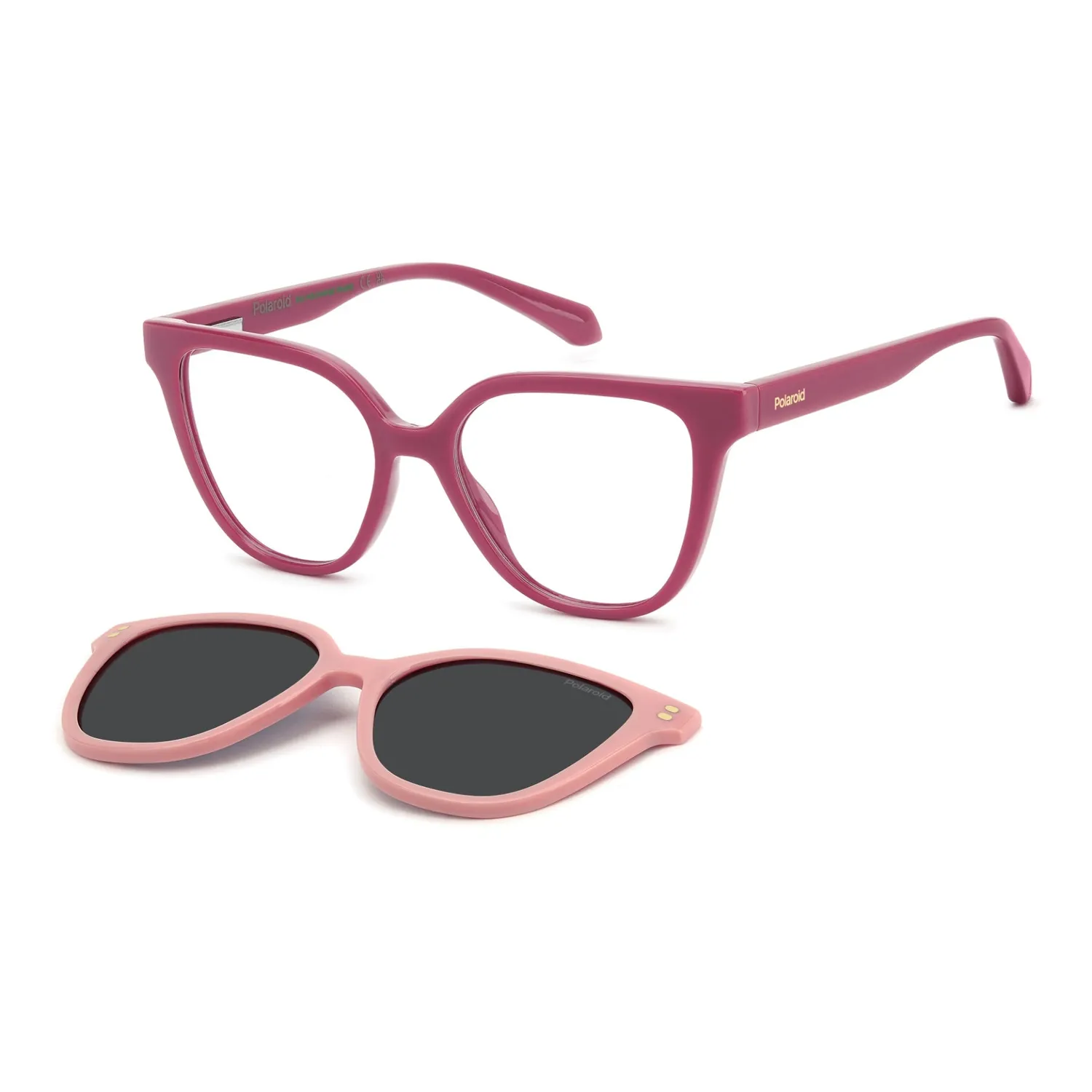 Polaroid PLD D852/C Kinderbrille Peach mit Sonnenclip