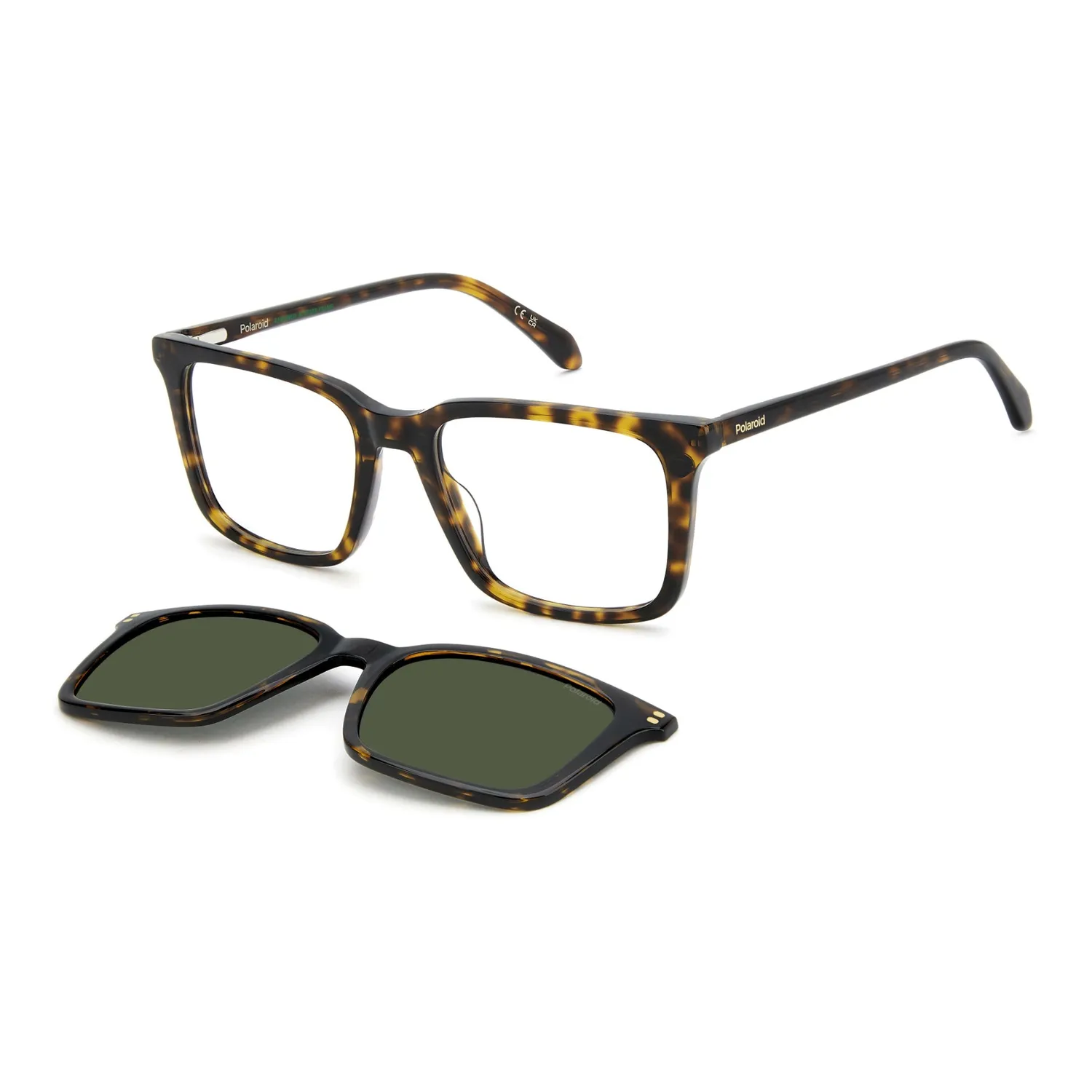 Polaroid PLD D604/C Brille havana eckig mit clip-on