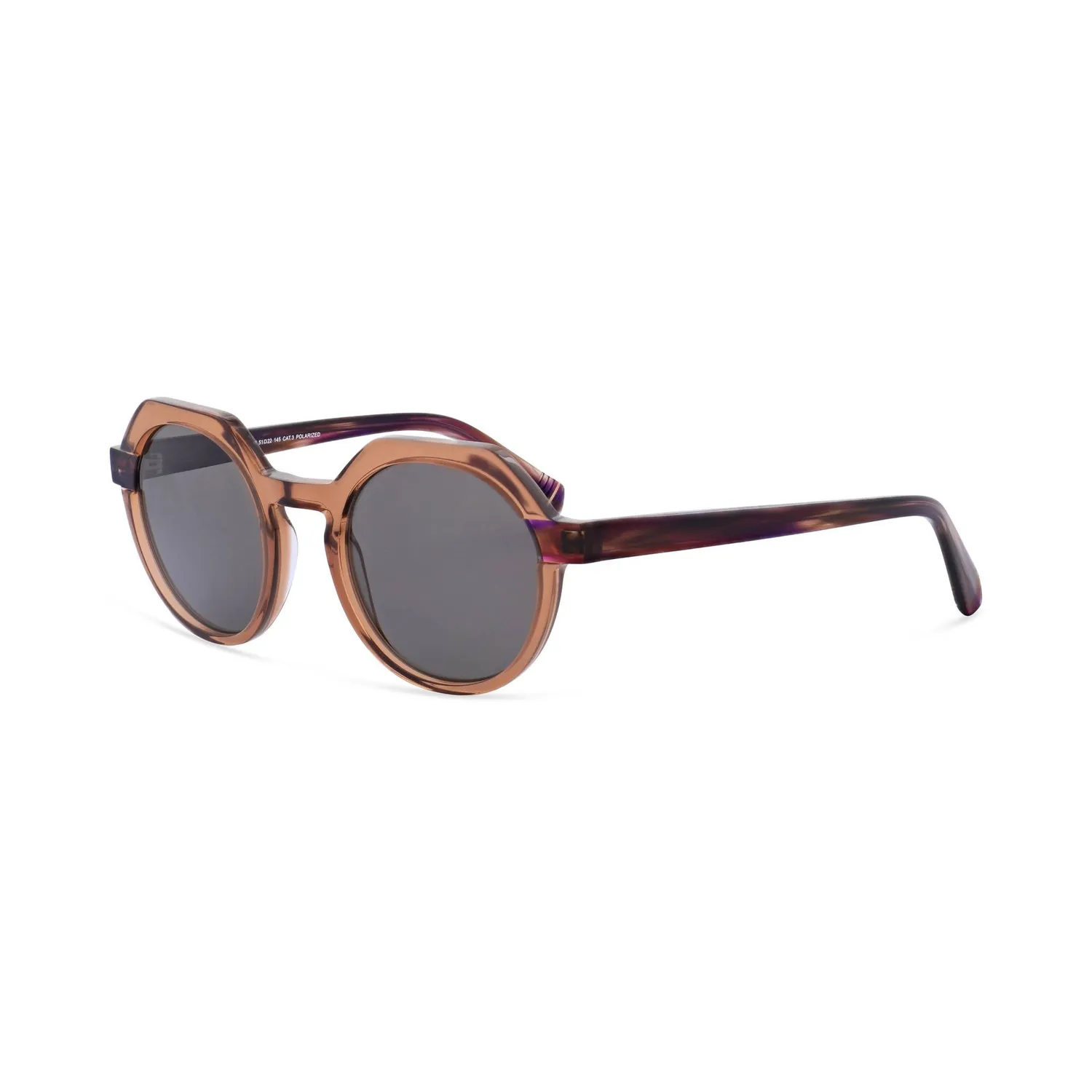 Morel Thasos 1 Sun Sonnenbrille Braun Rund 50-22 Acetat