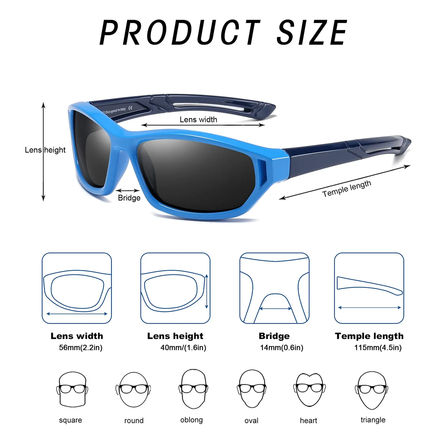 DUCO K029 Kinder Sonnenbrille polarisiert Blau
