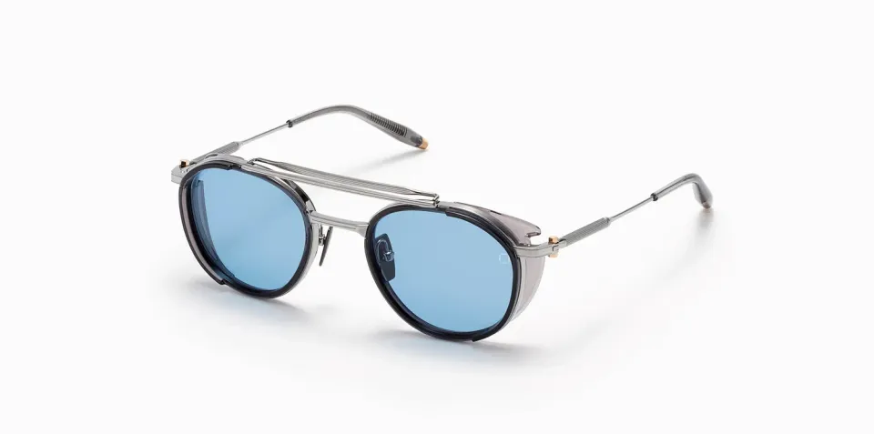 Akoni Skymapper Sonnenbrille Brushed Palladium rund