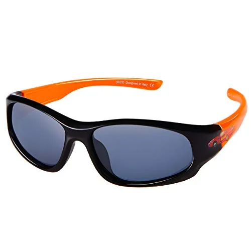 DUCO Kinder Sonnenbrille polarisiert Schwarz Orange