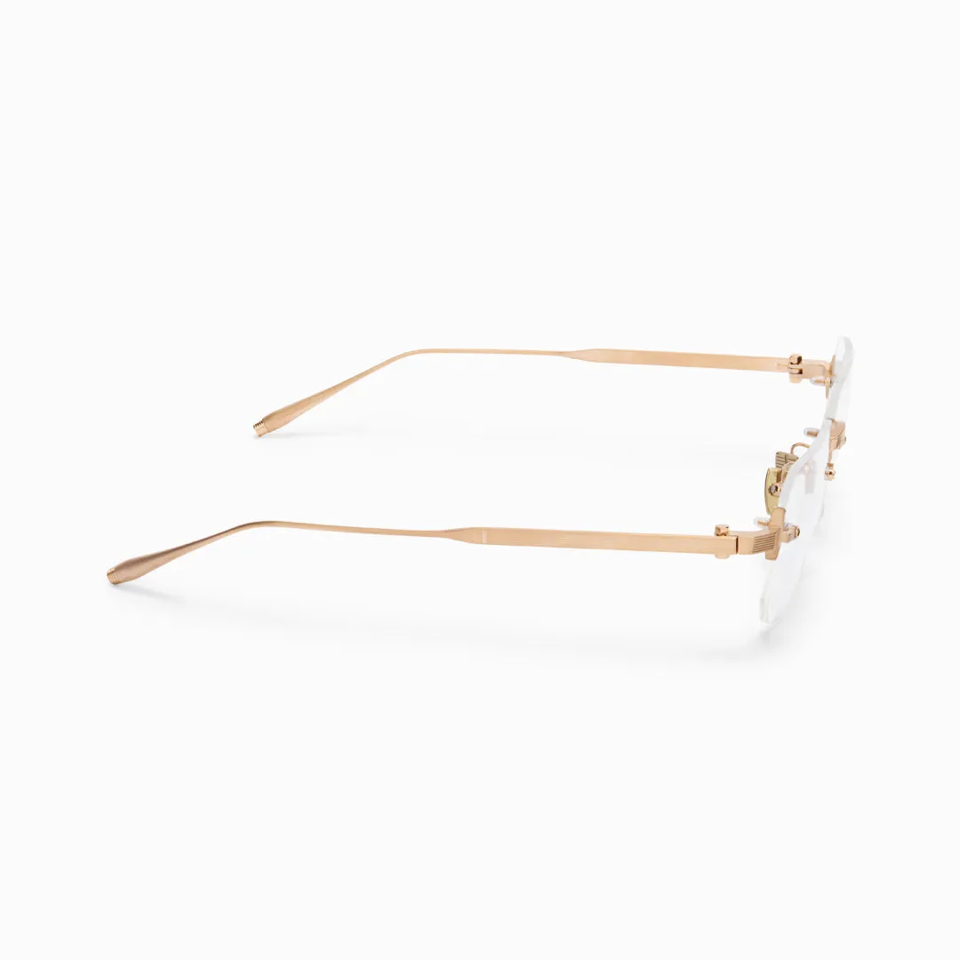 Akoni Delta Juno Four Brille Brushed 12k Gold randlos