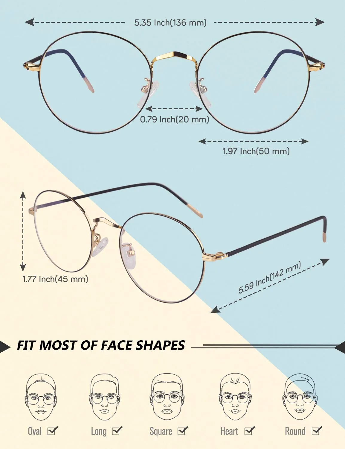 GQUEEN GQ129 Computerbrille klar ohne Stärke
