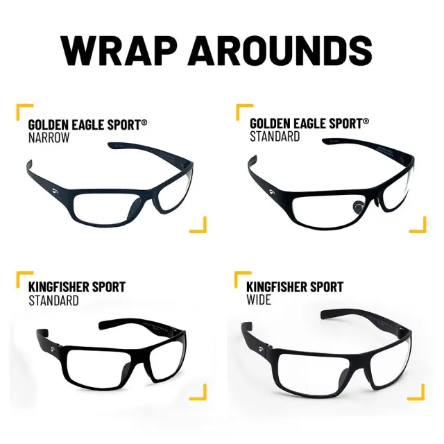 Flying Eyes Wrap Around Anprobe-Set 4 Sportbrillen