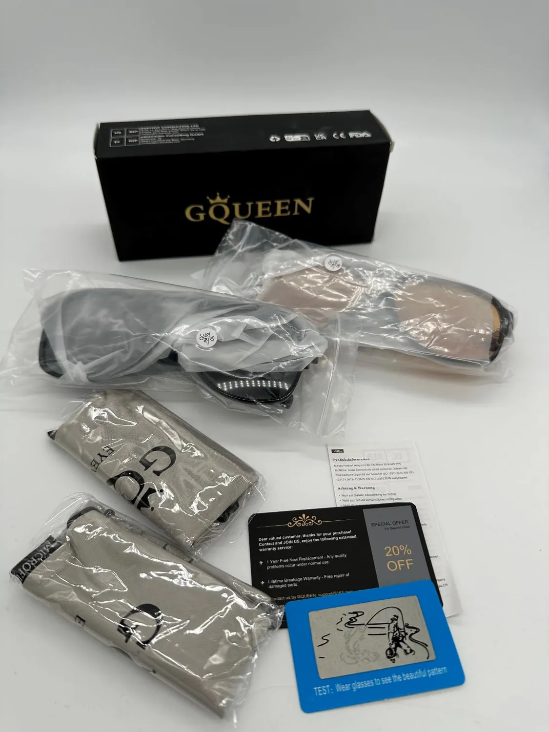 GQUEEN Retro 70s Piloten Sonnenbrille 2er Set