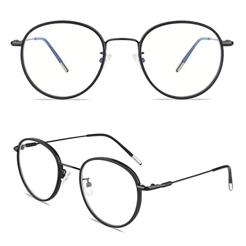 GQUEEN Runde Blaulichtfilter Brille Übergröße amber