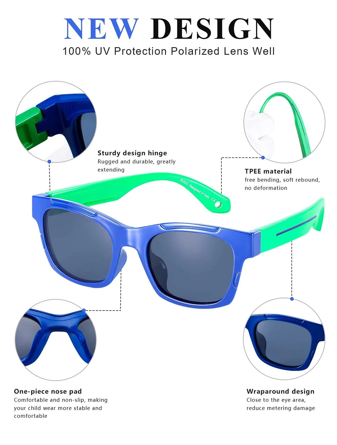 DUCO K019 Kids Sonnenbrille flexibel polarisiert