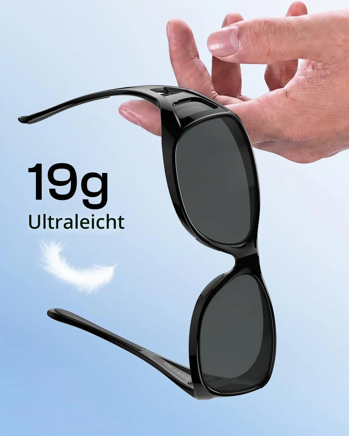 DUCO Fit Over Überbrille polarisiert M Schwarz Grau