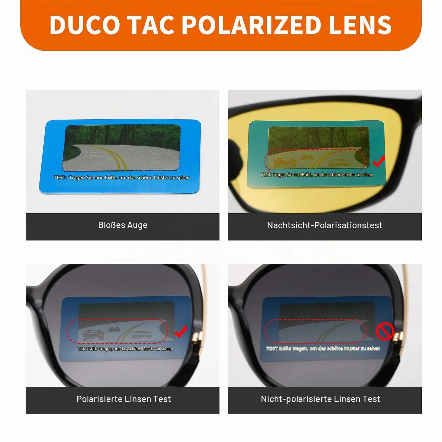 DUCO 8550Y Nachtfahrbrille Silber Gelb Anti-Blend