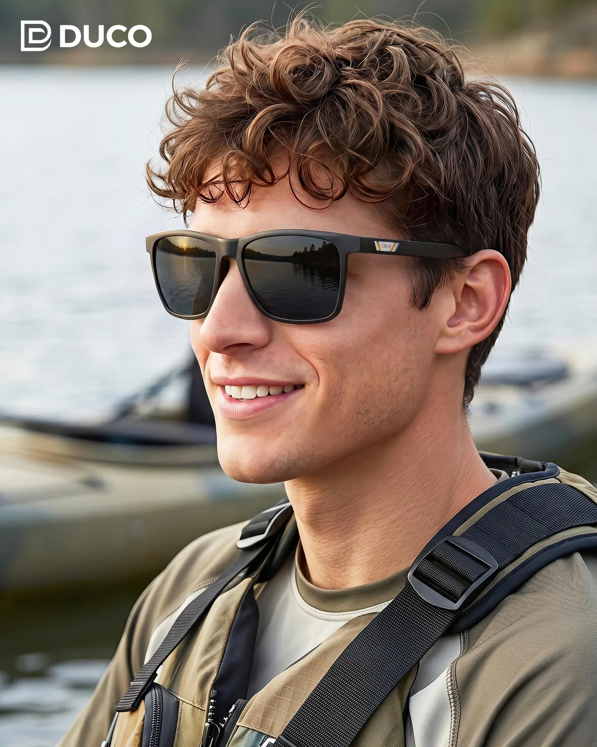 DUCO 3029H Sonnenbrille Schwarz Grau polarisiert