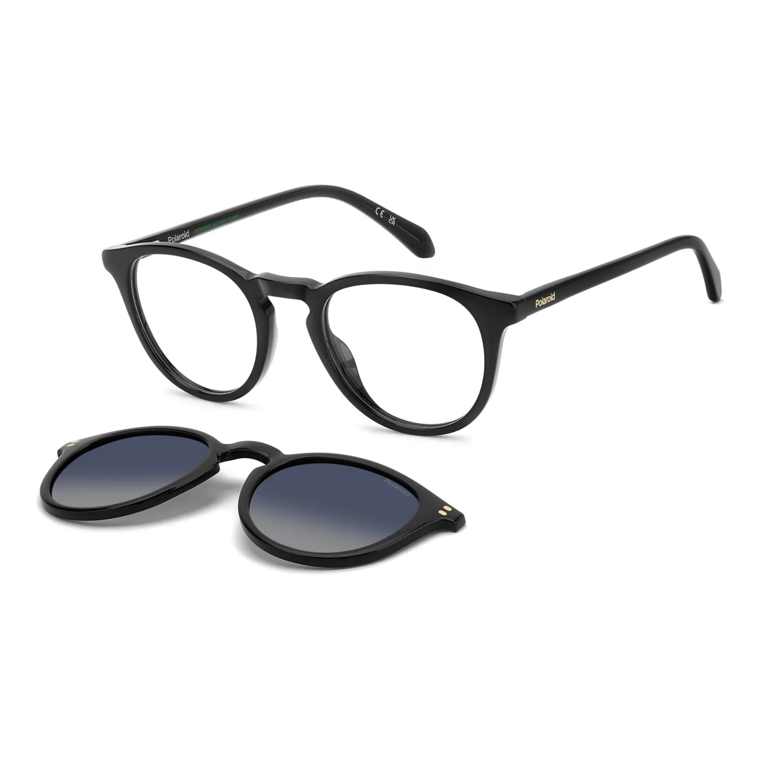 Polaroid PLD D638/C Brille Mattschwarz mit Sonnenclip