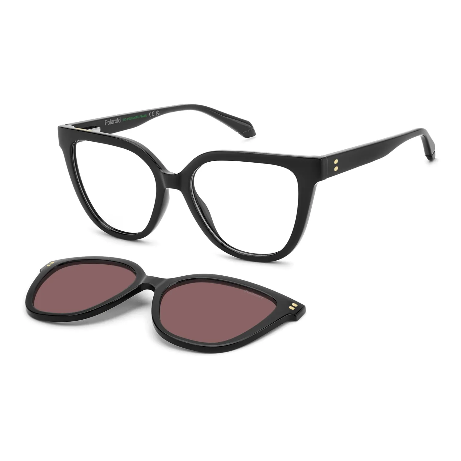 Polaroid PLD D596/C Damenbrille Schwarz Cat-Eye Clip-on